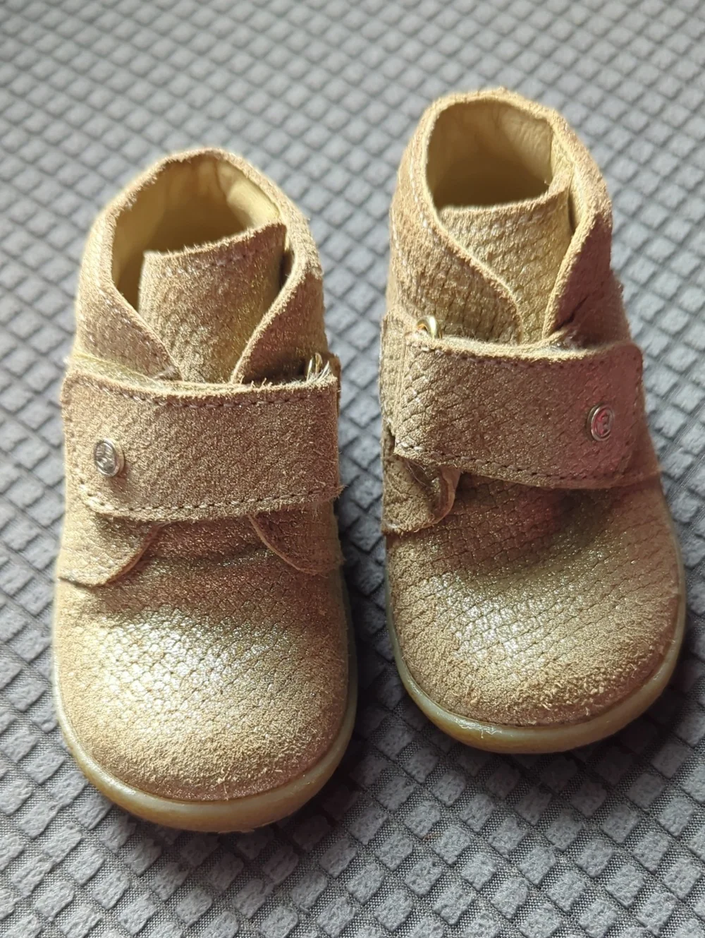 Falcotto By Naturino Leather Gold Sparkle Ankle Boots Size 19EU / 3.5US